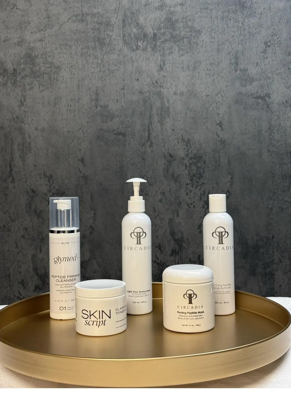 Professional skincare products used to support a consistent home routine